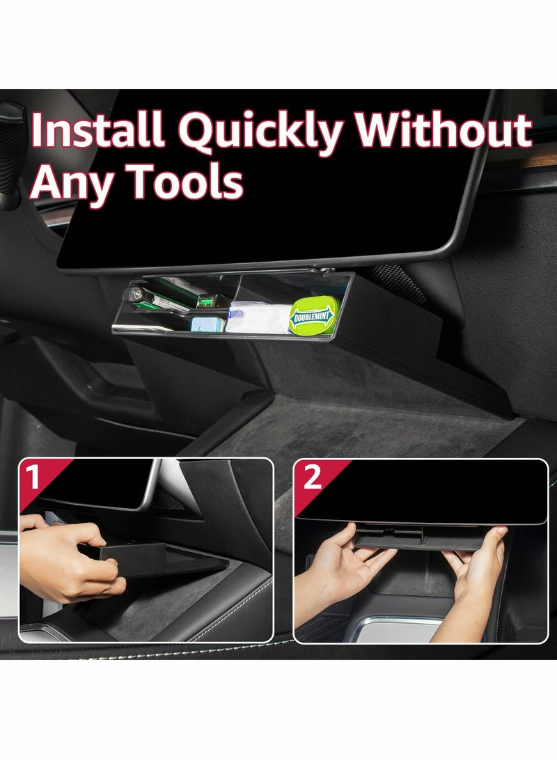 Generic - Center Console Organizer for Tesla Model Y 3, Under Central Control Screen Storage Box 3 2021 2022 2023 - Image 1