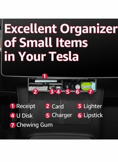Generic Center Console Organizer for Tesla Model Y 3, Under Central Control Screen Storage Box 3 2021 2022 2023  - Image 2