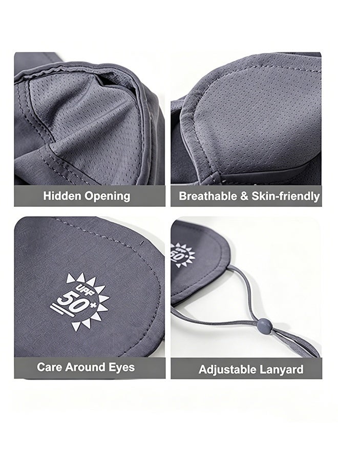 Quantum 2 Pcs UPF 50+ Sun Protection Face Mask with Nose & Mouth Cutouts - Breathable UV Blocking Mask - Outdoor UV Protection Face Mask for Cycling Driving Hiking and Daily Use (Gray + Pink) - Image 3