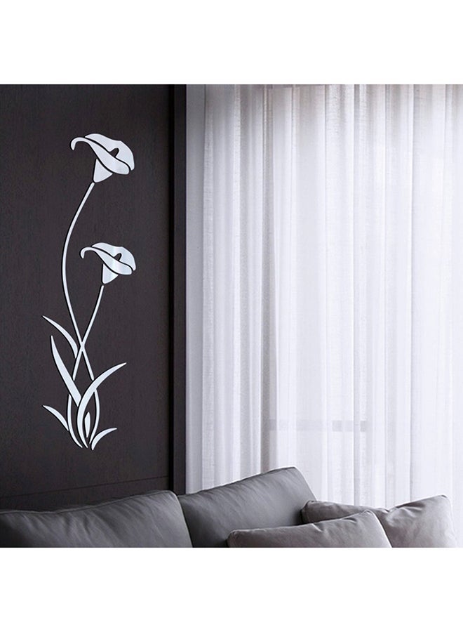 NIBEMINENT Creative Lotus Mirror Wall Sticker Silver 100cm  - Image 2