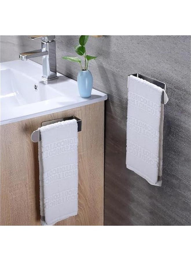 HOOKOR Hand Towel Holder, Self Adhesive Bathroom Towel Holder, SUS 304 Stainless Steel Towel Holder for Bathroom Wall, 8-inch Matte for Bathroom, Hand Towel Racks for Bathroom,Kitchen (Sliver)  - Image 2