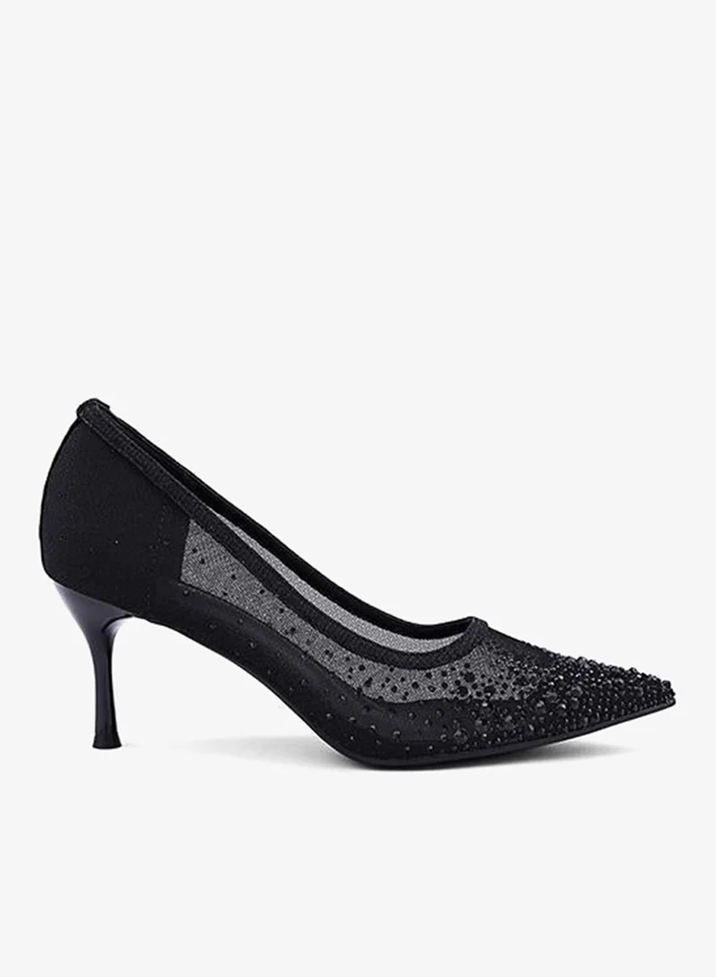 IconStyle Crystal Embellished Pointed Toe Pumps