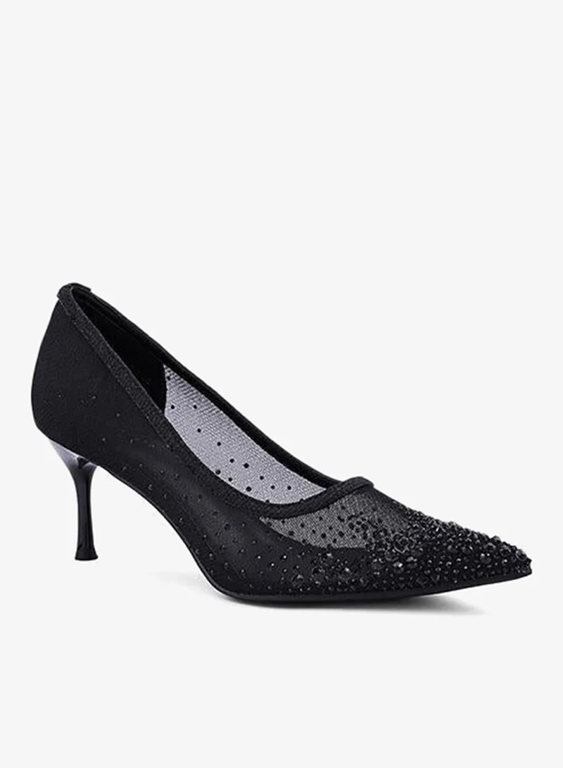 IconStyle Crystal Embellished Pointed Toe Pumps