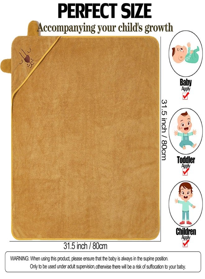 طقم مناشف استحمام للأطفال من KLHYIT، 4 قطع، فوطة ناعمة ماصة بغطاء رأس، مناسبة للجنسين، مقاس 31.5 × 31.5 بوصة، هدية مثالية للأطفال الرضع وحديثي الولادة. - Image 3