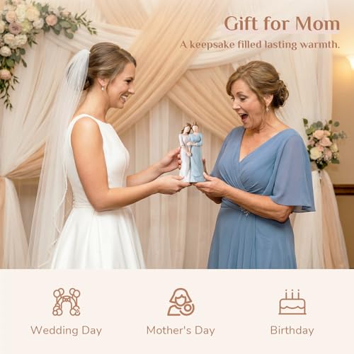 Storieme Mother of The Bride Gifts from Daughter 75 Bride Holding Moms Arm Resin Figurine Keepsake for Mom on Wedding Day Unique Mothers Day Birthday Present - Image 3