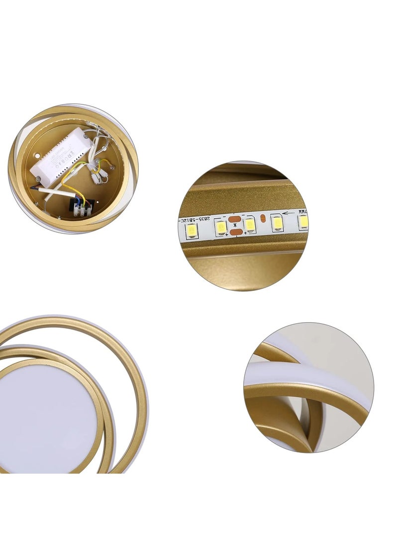 Comely Modern LED Ceiling Light,Simple Design Ceiling Light, Round Metal Ceiling Lamp(Gold)  - Image 5