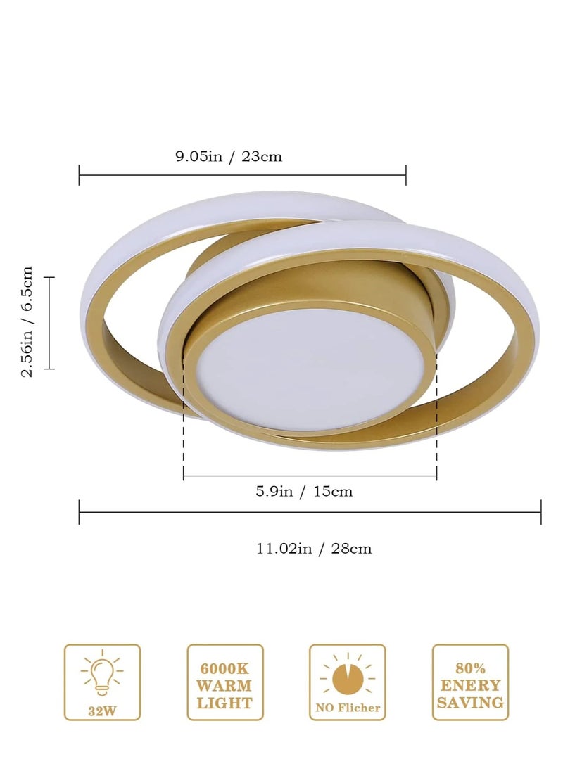 Comely Modern LED Ceiling Light,Simple Design Ceiling Light, Round Metal Ceiling Lamp(Gold)  - Image 3
