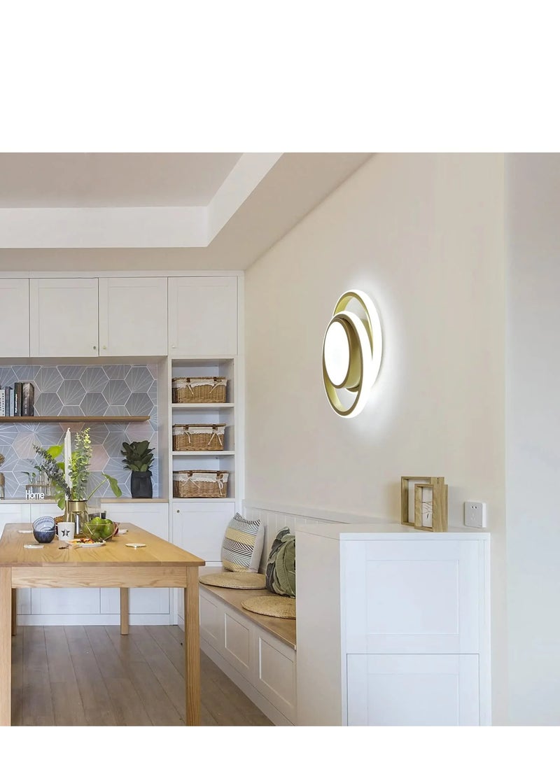 Modern LED Ceiling Light,Simple Design Ceiling Light, Round Metal Ceiling Lamp(Gold)