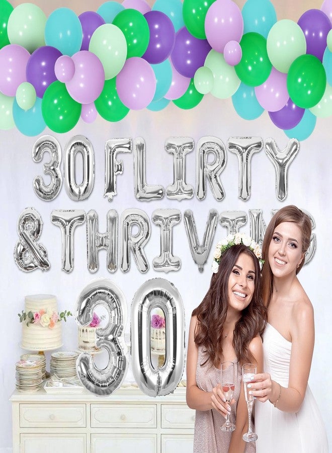 Balterever 30 Flirty and Thriving Birthday Decoration 30 Flirty & Thriving Balloon Banner 30th Balloon Garland Kit Flirty Thirty Birthday Decors Dirty Happy 30th Birthday Supplies - Image 3