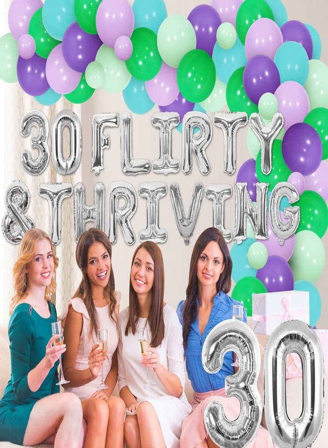 Balterever 30 Flirty and Thriving Birthday Decoration 30 Flirty & Thriving Balloon Banner 30th Balloon Garland Kit Flirty Thirty Birthday Decors Dirty Happy 30th Birthday Supplies - Image 4