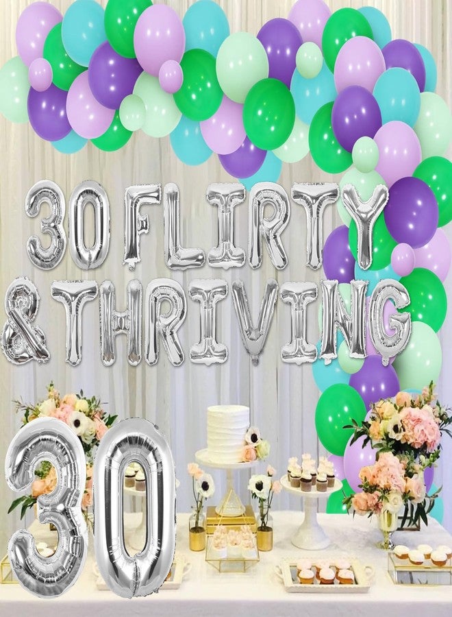 Balterever 30 Flirty and Thriving Birthday Decoration 30 Flirty & Thriving Balloon Banner 30th Balloon Garland Kit Flirty Thirty Birthday Decors Dirty Happy 30th Birthday Supplies - Image 2