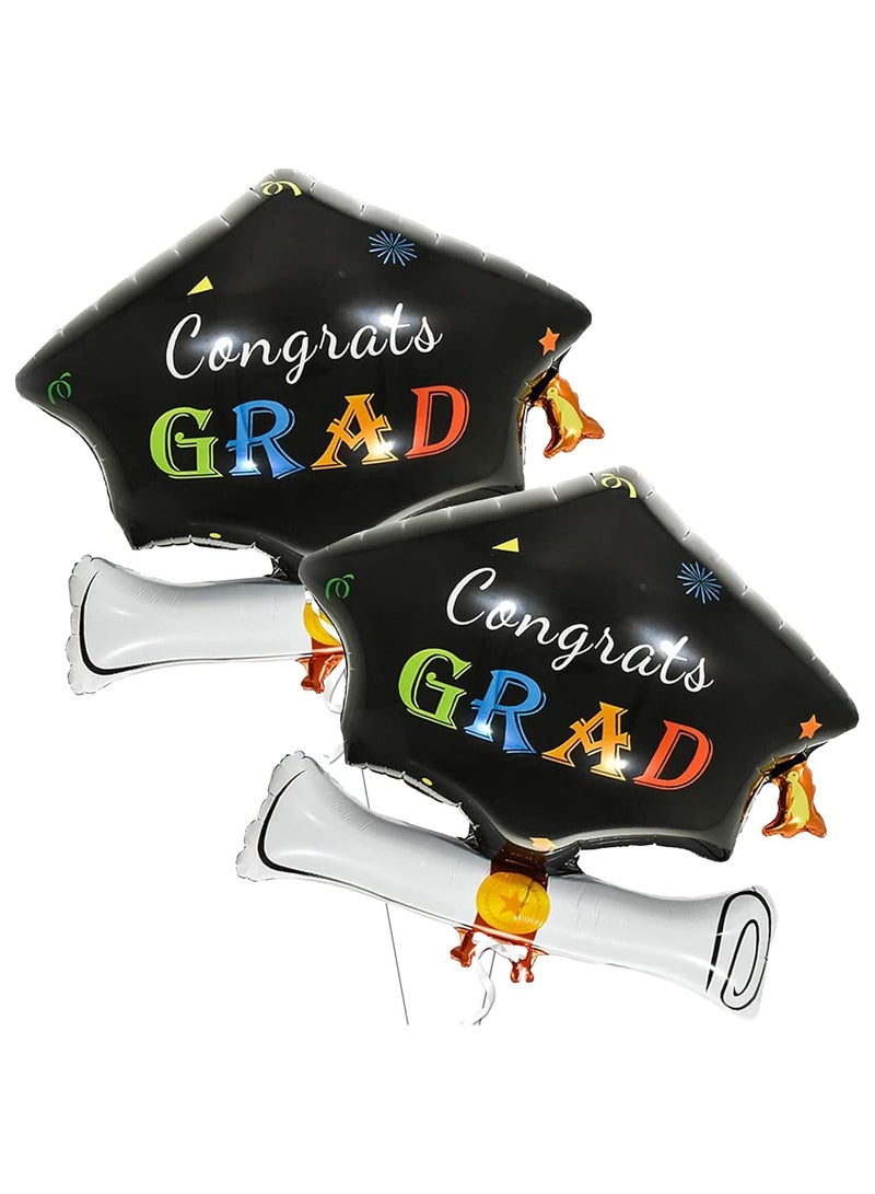 KATCHON Graduation Cap Balloons - Big 24 Inch | Graduation Hat Balloons, Graduation Decorations Class of 2025 - Image 1