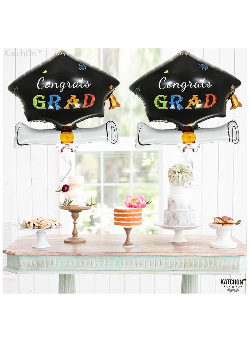 KATCHON Graduation Cap Balloons - Big 24 Inch | Graduation Hat Balloons, Graduation Decorations Class of 2025 - Image 2