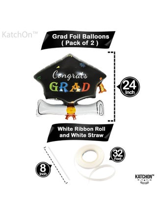 Graduation Cap Balloons - Big 24 Inch | Graduation Hat Balloons, Graduation Decorations Class of 2025 - view 3