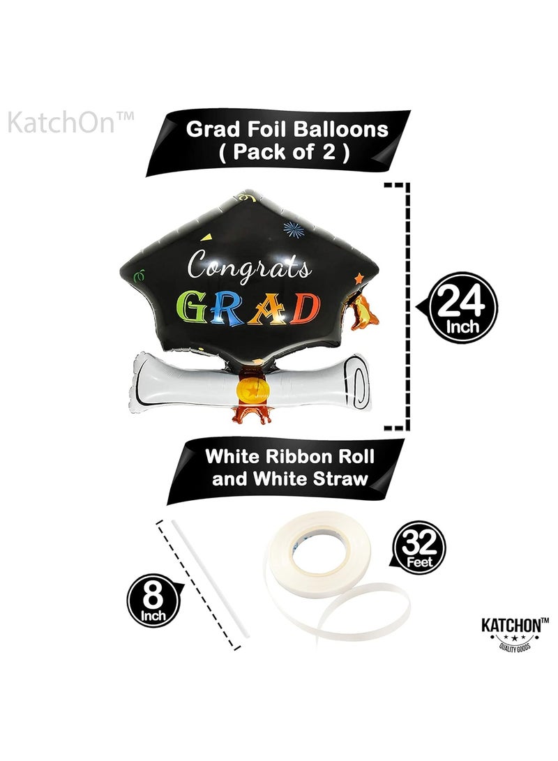 KATCHON Graduation Cap Balloons - Big 24 Inch | Graduation Hat Balloons, Graduation Decorations Class of 2025 - Image 3