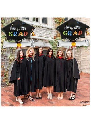Graduation Cap Balloons - Big 24 Inch | Graduation Hat Balloons, Graduation Decorations Class of 2025 - view 5