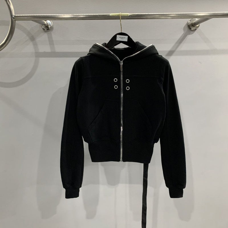 SUBHUMAN 2023 Womens Hooded Eyelet Sweatshirt Jacket Black  - Image 1