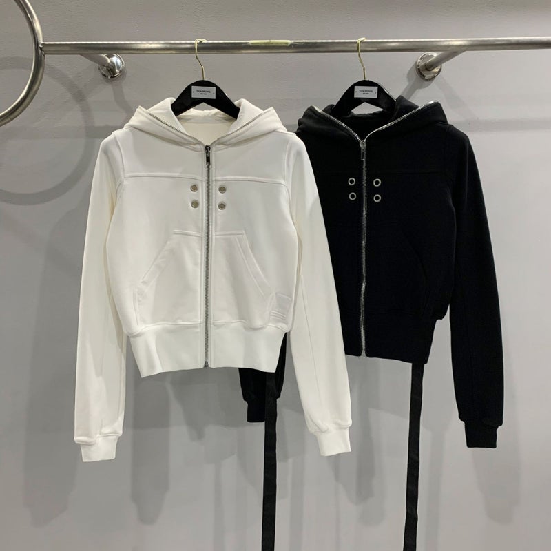 SUBHUMAN 2023 Womens Hooded Eyelet Sweatshirt Jacket Black  - Image 2