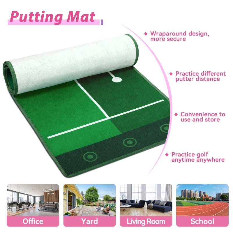 Liberry Toddler Golf Set with Putting Mat for 2 3 4 Years Old Boys Girls, Upgraded Kids Golf Cart with Unique Shoulder Strap Design, Indoor and Outdoor Golf Toys Gifts (Pink) - Image 5