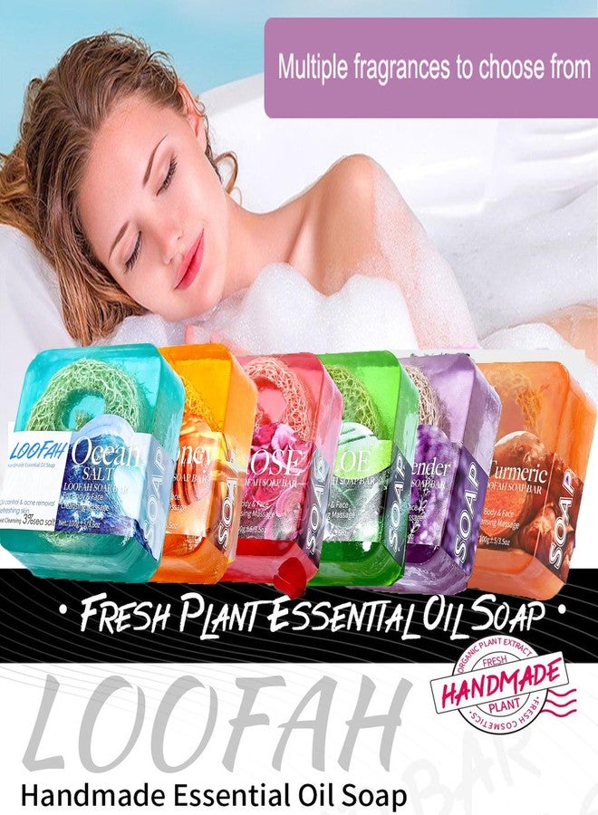 Easilydays Organic Lavender Essential Oil Soap, Natural Exfoliating Loofah Soap Bar Gentle Clean, Acne Removal, Fade Scars, Oil-Control Moisturizing Bath Bar Soap, Plant Oil Body Bath Soap, Lavender - Image 2