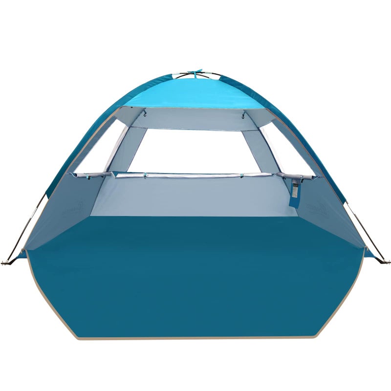 COMMOUDS Beach Tent Sun Shade for 3/4-5/6-7/8-10 Person, UPF 50+ Beach Sun Shelter Canopy Tent, Lightweight, Easy Set Up and Carry - Image 1
