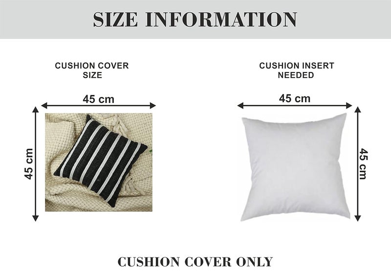 IMPEXART PVT LTD Cotton 16TC Cushion Cover 18x18 inch Black Set of 1 - Image 4