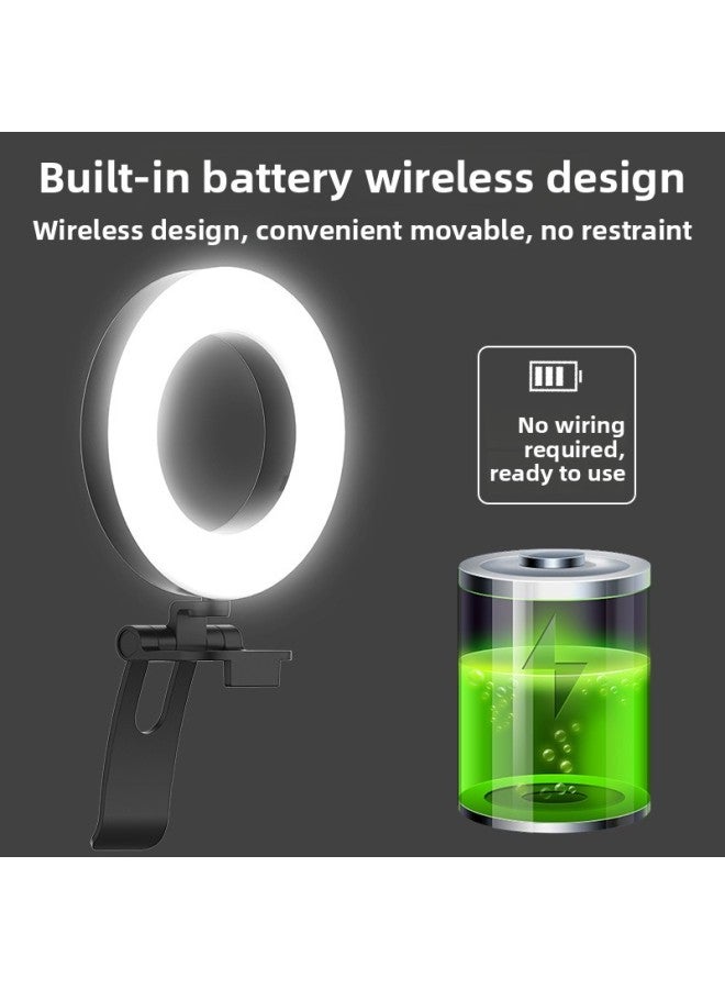 4-inch Full Aperture Strong Clip Live Fill Light Computer Notebook Ring Light Display Clip Beauty Light-Light Source Color:E８  - Image 5