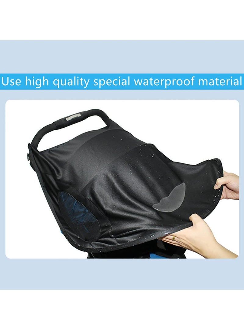 SYOSI Baby Pram Sun Shade Cover Universal Stroller Sunshade Cover Anti UV Portable Baby Stroller Awning Pushchair Sun Canopy Windproof Waterproof with Arched Hard Support  - Image 2