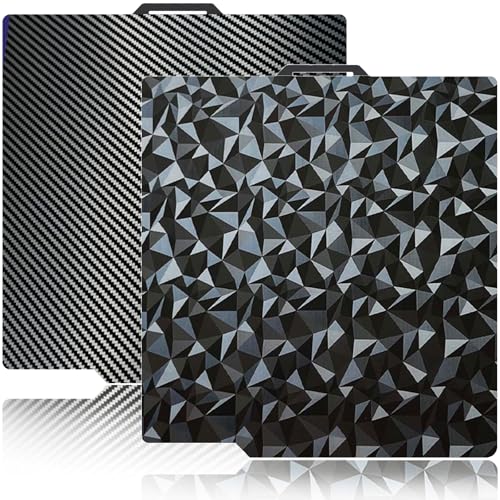 Wefuit JUUPINE 3D Printer Build Plate Smooth PEO+Smooth PET 257x257mm Spring Steel Sheet for Bambu Lab P2S/X2D/X1/X1C/X1E/P1P/P1S/A1 Heat Bed for Bambu lab X2D Build Plate (Carbon Fiber + Diamond Pattern) - Image 1