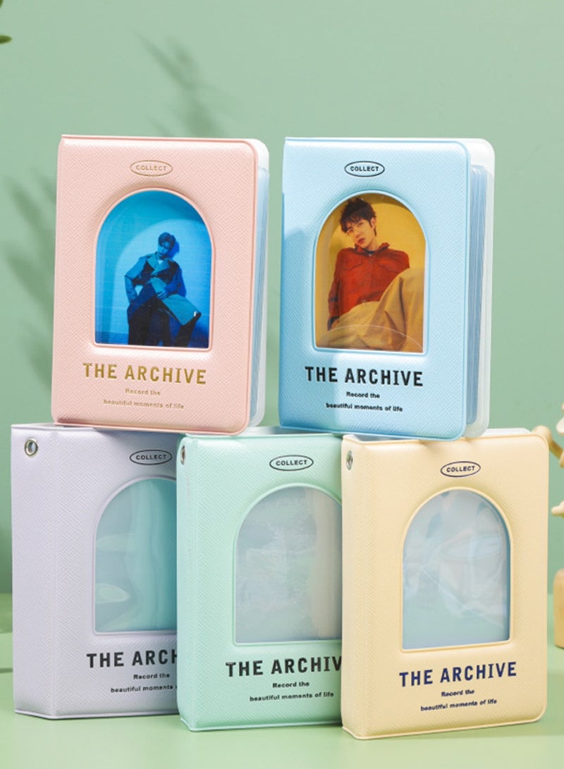 40-Pieces Storage Book Business Card Holder Photo Album 3 Inches Blue - Image 2