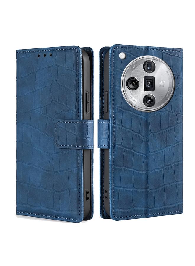 S-TOP Case For OPPO Find X7 Ultra 5G Skin Feel Crocodile Magnetic Clasp Leather Phone Case - Image 1