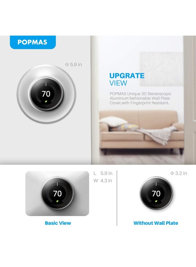 Metal Nest Learning Thermostat Wall Plate Compatible With Nest Learning Thermostat 3Rd 2Nd 1St Generation Silver Wall Plate Only And2020 Nest Thermostat Can T Be Used  - Image 5