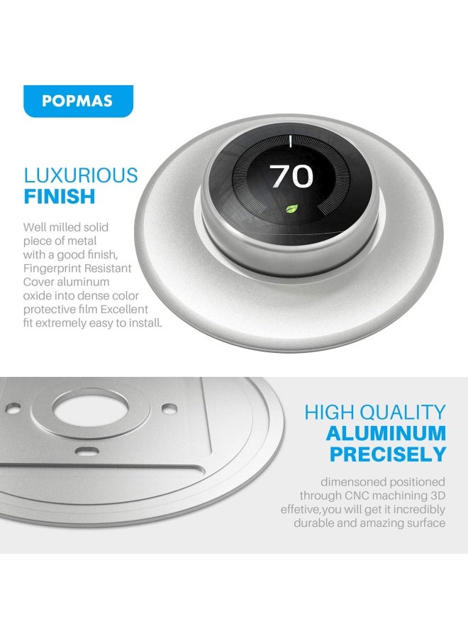Metal Nest Learning Thermostat Wall Plate Compatible With Nest Learning Thermostat 3Rd 2Nd 1St Generation Silver Wall Plate Only And2020 Nest Thermostat Can T Be Used  - Image 3