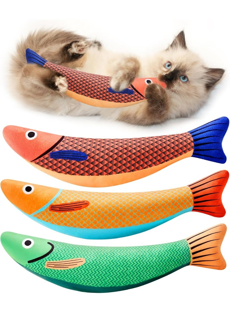 سجن سفما ألعاب القط ، ألعاب Catnip 3pcs للقطط ، ناعمة ودائمة مع صوت التجعيد ، ألعاب القط التفاعلية للقطط الداخلية ، 9.4 بوصة ، لعبة مضغ القط للأسماك الساورية لجميع السلالات (الأسماك الساورية) - Image 4