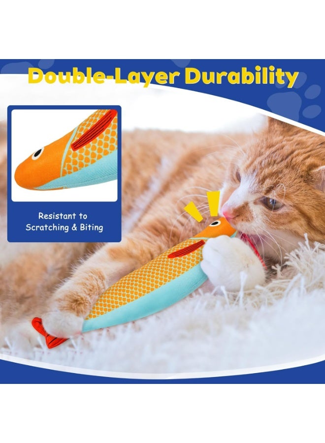 سجن سفما ألعاب القط ، ألعاب Catnip 3pcs للقطط ، ناعمة ودائمة مع صوت التجعيد ، ألعاب القط التفاعلية للقطط الداخلية ، 9.4 بوصة ، لعبة مضغ القط للأسماك الساورية لجميع السلالات (الأسماك الساورية) - Image 5
