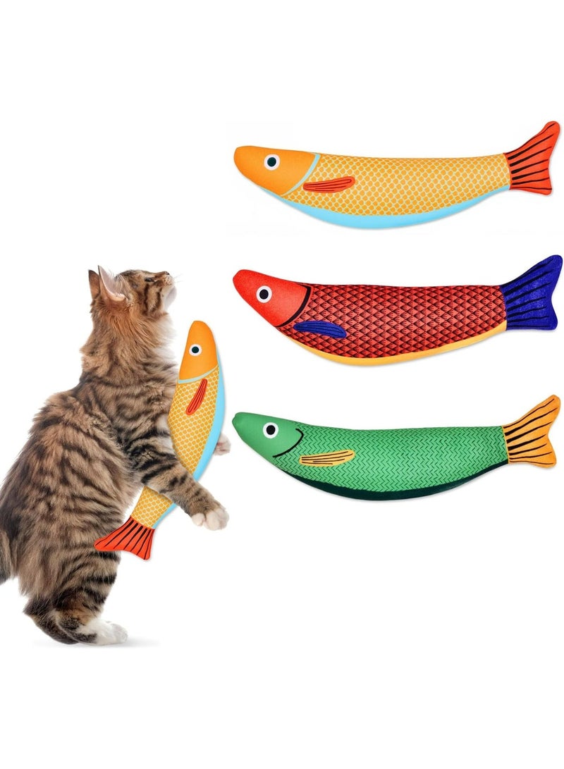 سجن سفما ألعاب القط ، ألعاب Catnip 3pcs للقطط ، ناعمة ودائمة مع صوت التجعيد ، ألعاب القط التفاعلية للقطط الداخلية ، 9.4 بوصة ، لعبة مضغ القط للأسماك الساورية لجميع السلالات (الأسماك الساورية) - Image 1