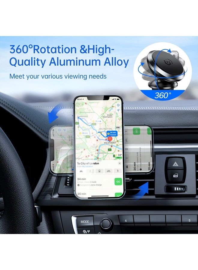 Syncwire Magnetic Phone Holder for Car, Super Strong Magnet Car Phone Holder Mount Air Vent 360° Rotatable Cell Phone Holder Mount for Car Compatible iPhone 14 13 12 11, Pro, Pro Max, X XS XR,Android - Image 2
