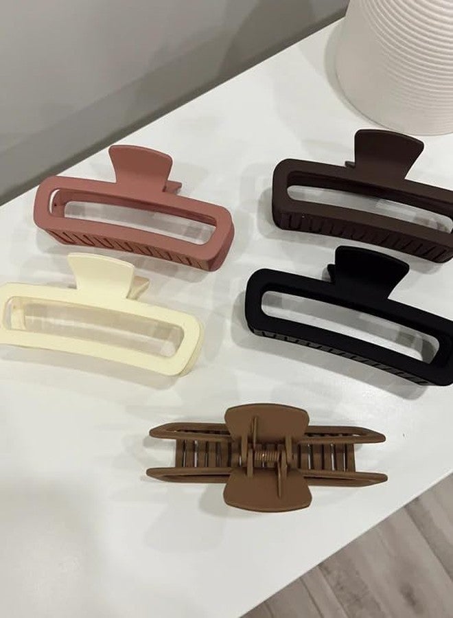 RHOSYN Large Claw Clips For Thick Long Curly Hair Strong Hold Jaw Clip Jumbo Non-Slip Rectangle Triangluar Hair Clips For Women & Girls Hair Accessories Pack of 6 Multicolor - Image 5