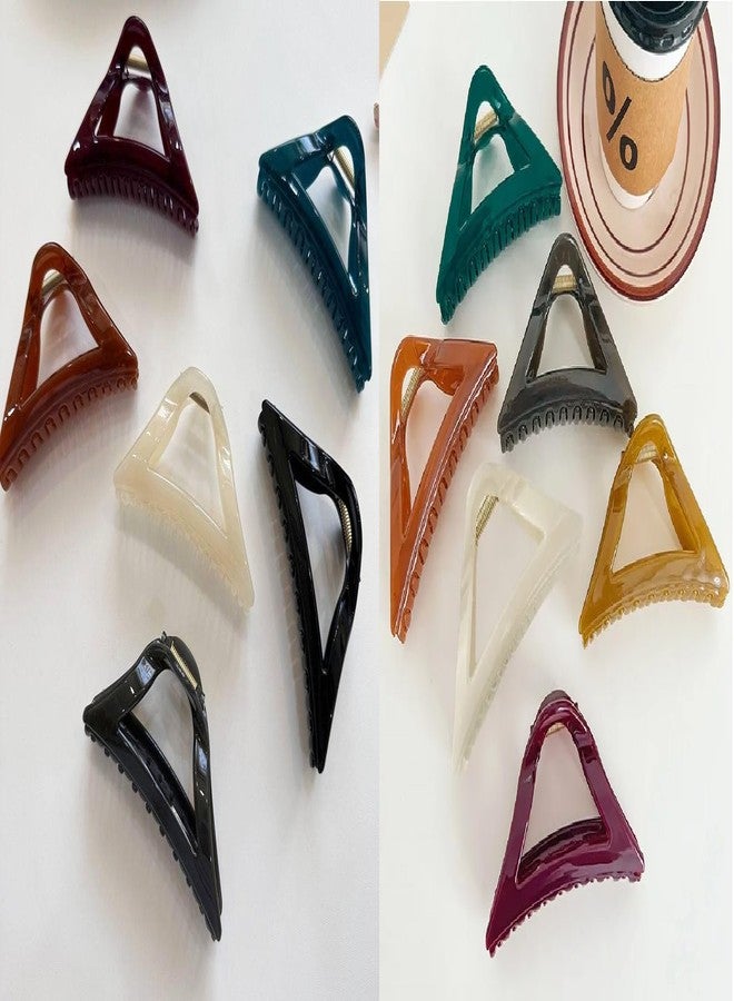 RHOSYN Large Claw Clips For Thick Long Curly Hair Strong Hold Jaw Clip Jumbo Non-Slip Rectangle Triangluar Hair Clips For Women & Girls Hair Accessories Pack of 6 Multicolor - Image 2