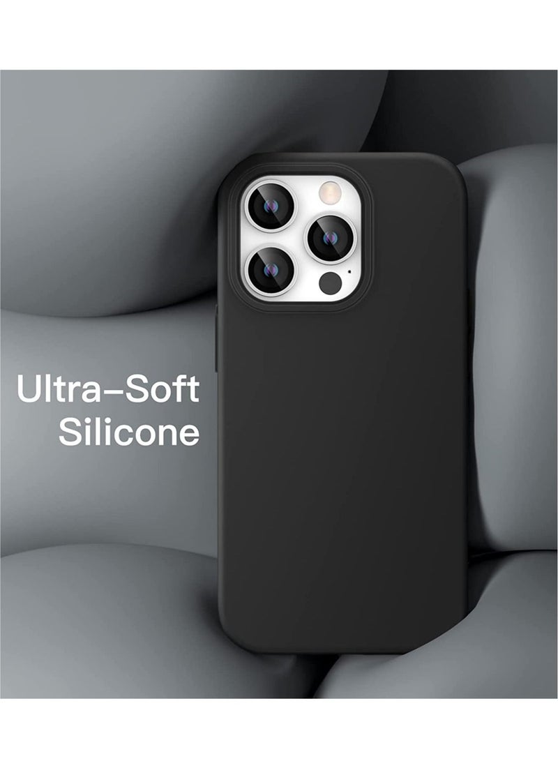 ELTRAZONE Silicone Case for iPhone 14 Pro Max 6.7-inch, Silky-Soft Touch Full-Body Protective Phone Case, Shockproof Cover with Microfiber Lining (Black) - Image 2