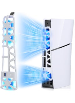 XICEN Cooling Fan for PS5 Slim Console Quiet Cooling System with Memory Function and LED Light Cooler Accessories with 3 High Speed Fans USB 3.0 Port for PS5 Slim Digital Discs Edition  - Image 1