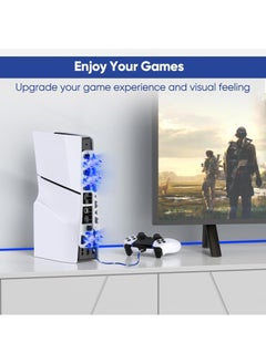 XICEN Cooling Fan for PS5 Slim Console Quiet Cooling System with Memory Function and LED Light Cooler Accessories with 3 High Speed Fans USB 3.0 Port for PS5 Slim Digital Discs Edition  - Image 4