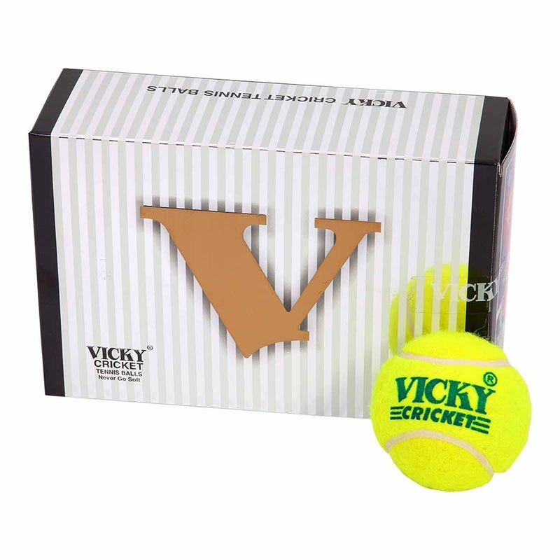 VICKY Rubber Tennis Cricket Ball, (Yellow) Standard size pack of 6 - Image 4