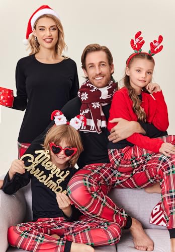 Ekouaer Family Pajamas Long Sleeve Sleepwear Womens Two Piece Lounge Set Comfy Pjs with Pockets Christmas PlaidL - Image 3