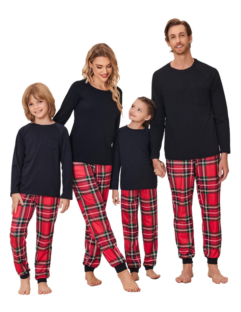 Ekouaer Family Pajamas Long Sleeve Sleepwear Womens Two Piece Lounge Set Comfy Pjs with Pockets Christmas PlaidL - Image 2