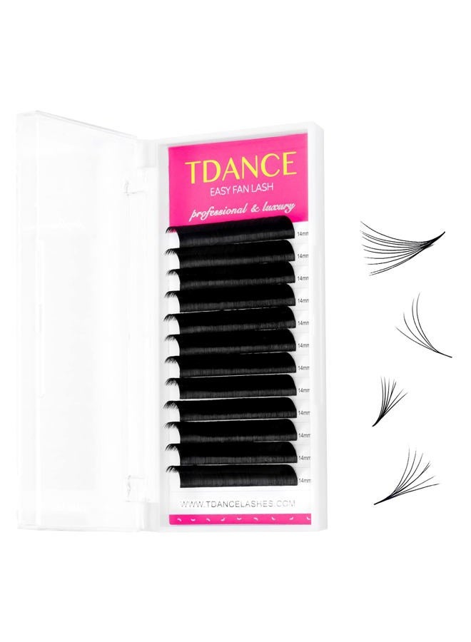 TDance Eyelash Extension Supplies Rapid Blooming Volume Eyelash Extensions Thickness 0.07 CC Curl 11mm Easy Fan Volume Lashes Self Fanning Individual Eyelashes Extension (CC-0.07,11mm) - Image 1