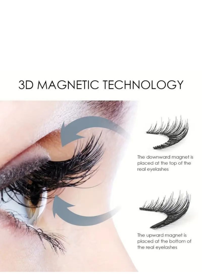 باراكا رموش اصطناعية مغناطيسية مزدوجة، لا حاجة لكحل أو غراء، قابلة لإعادة الاستخدام، طبيعية وواقعية، ثلاثية الأبعاد، مقاومة للماء، تتضمن زوجين من الرموش الاصطناعية بتأثيرات مختلفة. تأتي مع أداة تجعيد الرموش لسهولة التركيب والإزالة. - Image 3