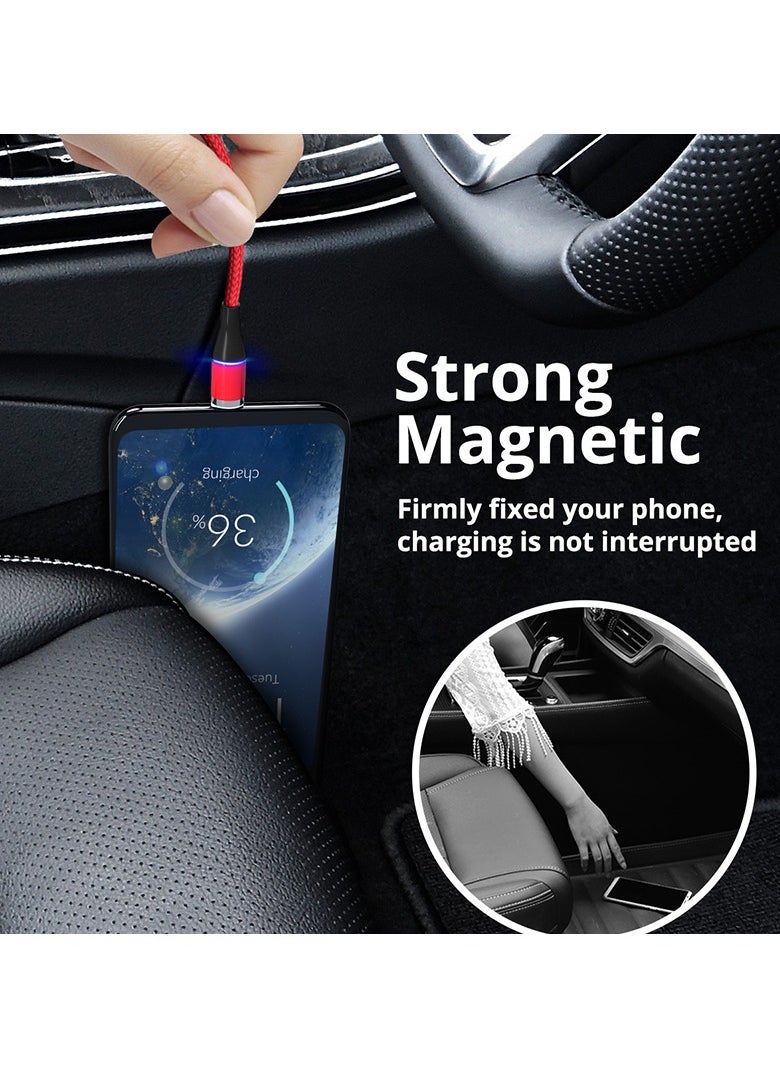 Generic - 3 in 1 Magnetic Charging Cable 3A Fast Charging Compatible with Micro USB Type C and Lightning - Image 1