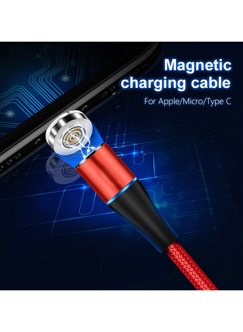 Generic - 3 in 1 Magnetic Charging Cable 3A Fast Charging Compatible with Micro USB Type C and Lightning - Image 1
