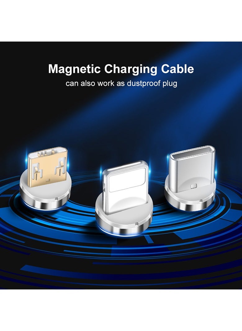 Generic - 3 in 1 Magnetic Charging Cable 3A Fast Charging Compatible with Micro USB Type C and Lightning - Image 1